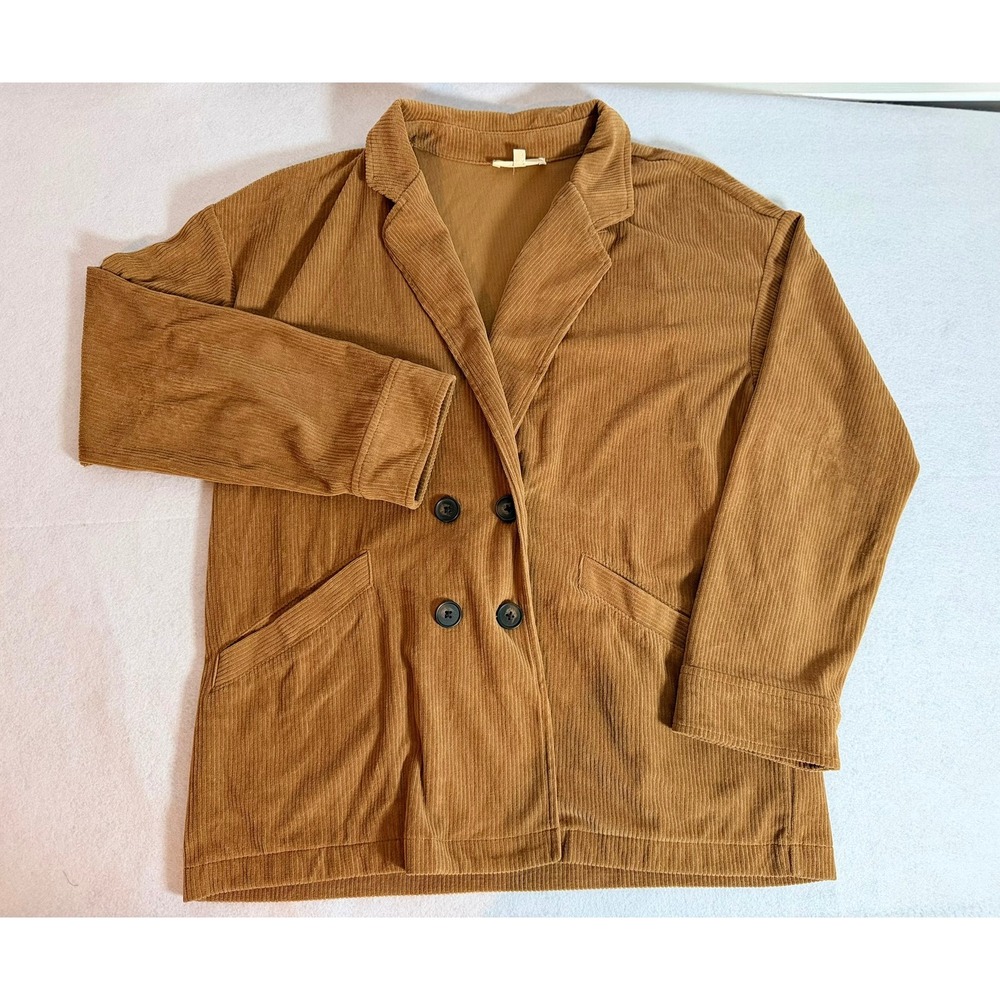 Madewell Corduroy Knit‎ Double Breasted Blazer Brown Womens M Lightweight